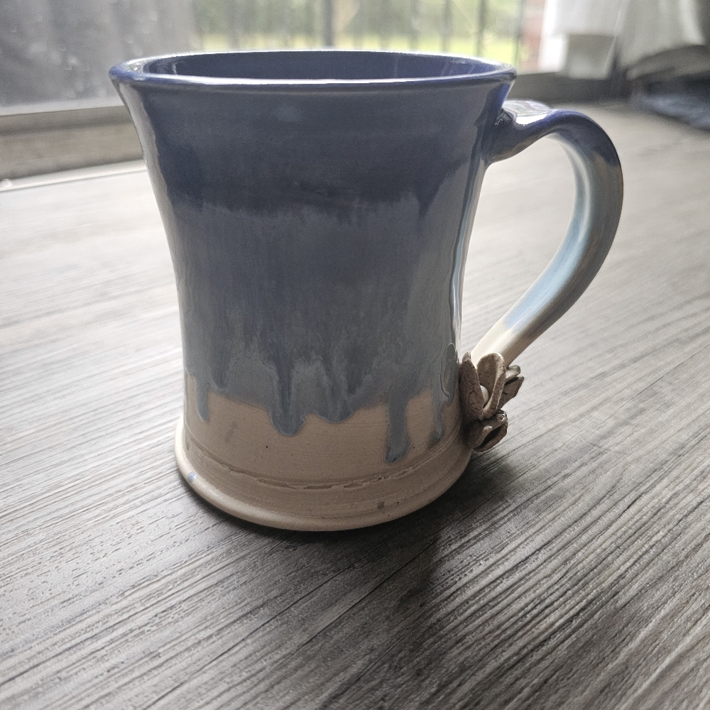 Handmade Ceramic Pottery Hand Thrown Beach Themed Ocean Mug